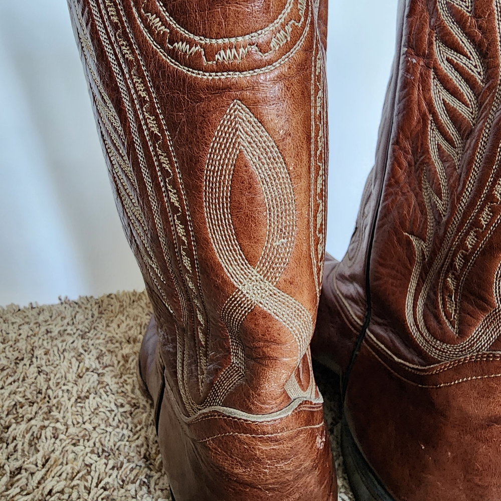 Tony Lama Rich Brown Western Boots - Picture 11 of 15